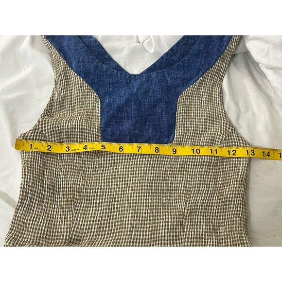 Rebe By Debra Weiss Tan Sleeveless Gingham Dress Size XS - Picture 10 of 12